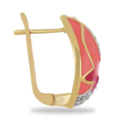 JEWELPIN WHOLESALE ENAMEL GEMSTONE EARRINGS IN 925 STERLING SILVER WITH WHITE TOPAZ